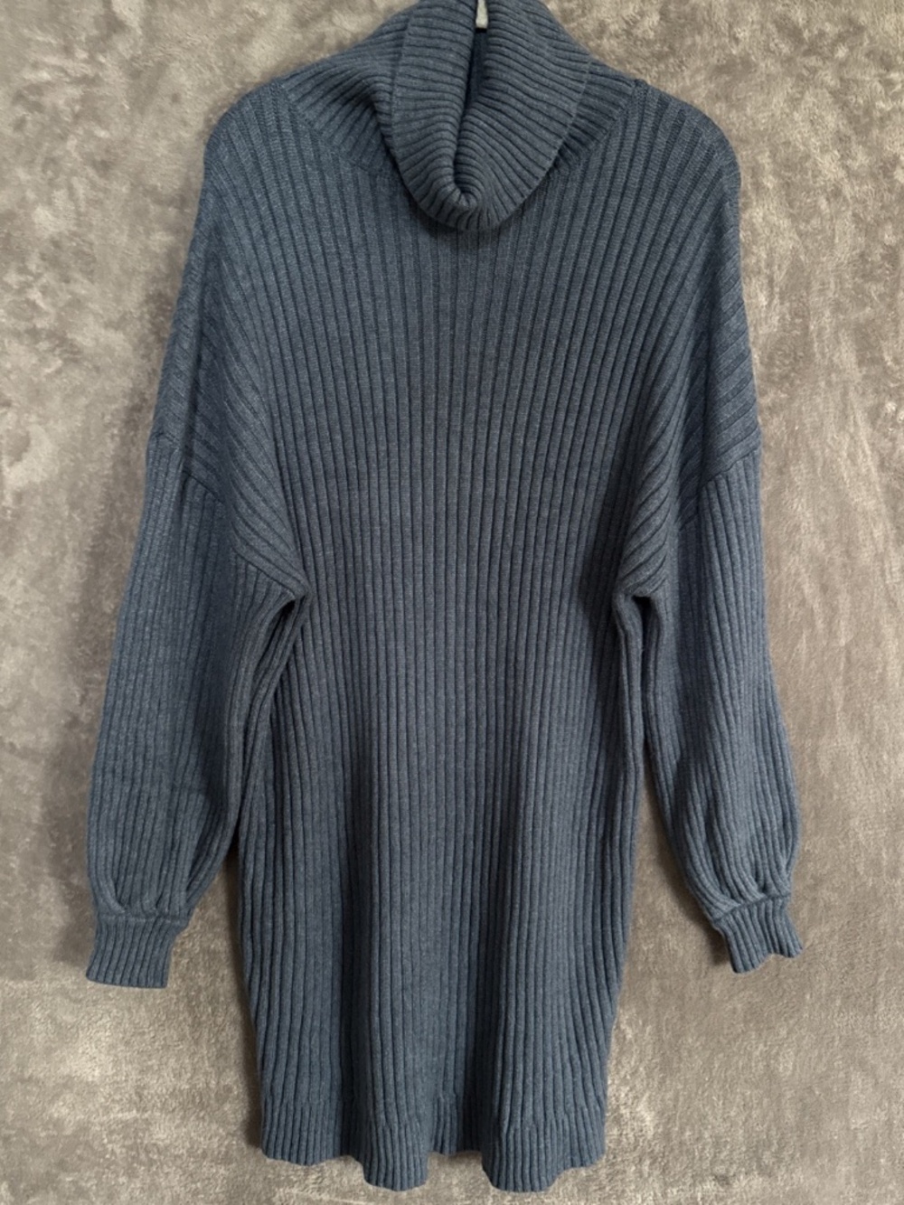 ANRABESS Women's Oversized Chunky Cable Knit Sweater Dress Blue Large